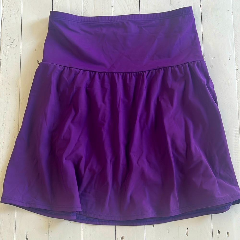 Lands End high-waisted swim skirt, 14